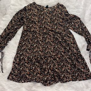 Ditzy Floral Long Sleeve Babydoll Dress